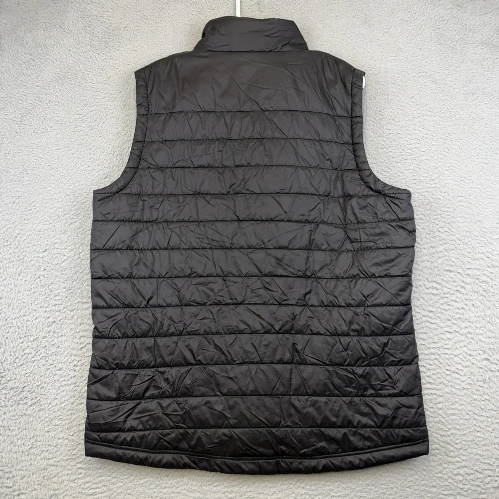 True‎ Religion Vest Mens Small Black Quilted Insulated Full Zip Puffer Logo
